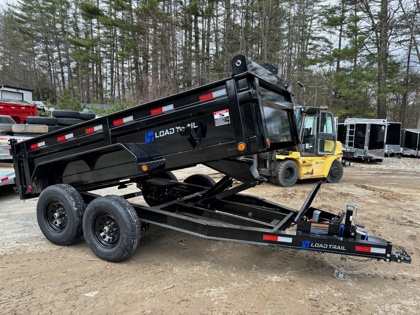 New 2024 LOAD TRAIL 6x12 Dump Trailer Ramps/ tarp/ spread gate/ 9990gvwr Goffstown New Hampshire